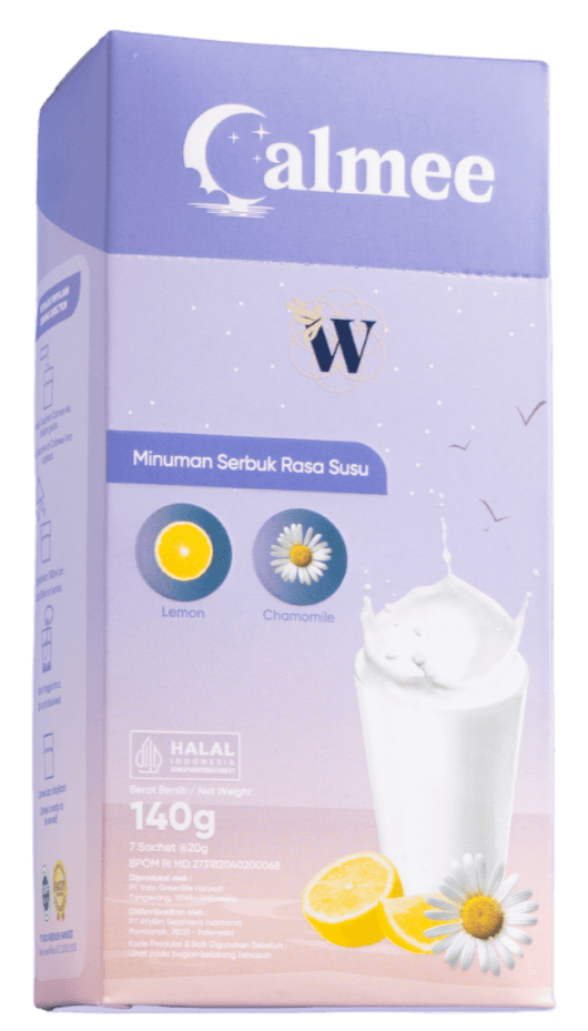 Kemasan produk susu herbal Calmee